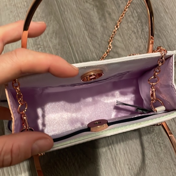 TED BAKER RARE mini trapezoid colorful crossbody with chain!!!UNIQUE - Picture 8 of 8
